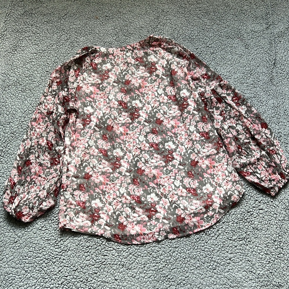 Womens Long Sleeve Boho Casual Floral Dressy Blouse Top - Picture 11 of 14